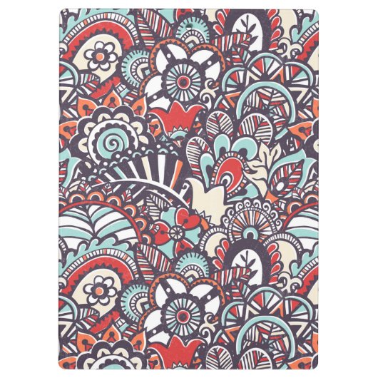 Paisley Floral Doodle Pattern Klembord (Achterkant)