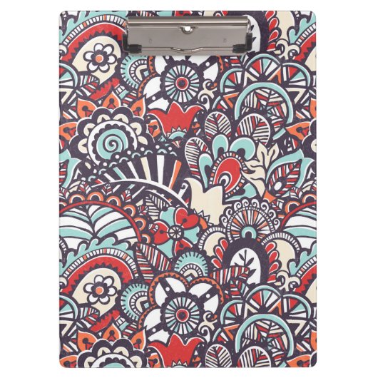 Paisley Floral Doodle Pattern Klembord (Voorkant)