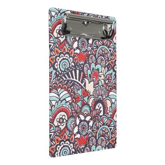 Paisley Floral Doodle Pattern Mini Klembord (Schuin)