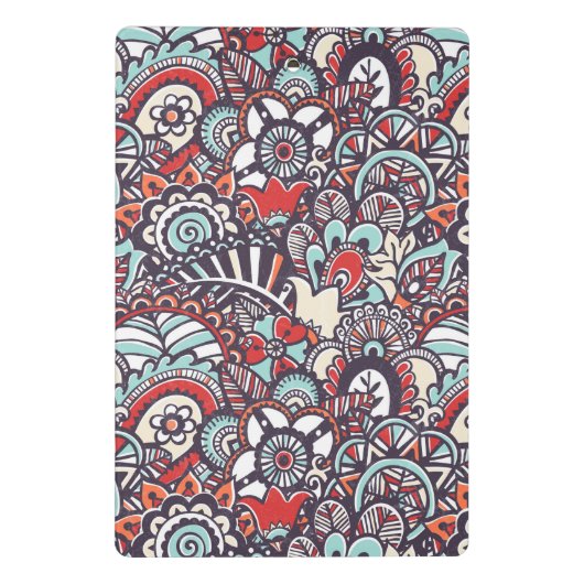 Paisley Floral Doodle Pattern Mini Klembord (Achterkant)