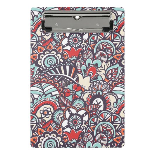 Paisley Floral Doodle Pattern Mini Klembord (Voorkant)