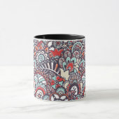 Paisley Floral Doodle Pattern Mok (Midden)