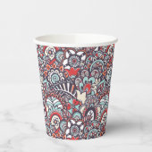 Paisley Floral Doodle Pattern Papieren Bekers (Links)