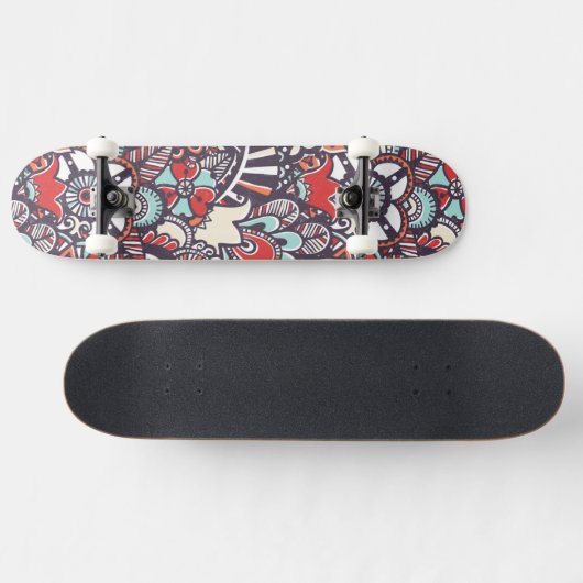 Paisley Floral Doodle Pattern Persoonlijk Skateboard (Horizontaal)