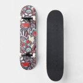 Paisley Floral Doodle Pattern Persoonlijk Skateboard (Voorkant)