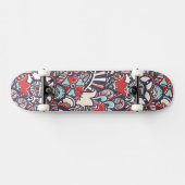 Paisley Floral Doodle Pattern Persoonlijk Skateboard (Horizontaal)