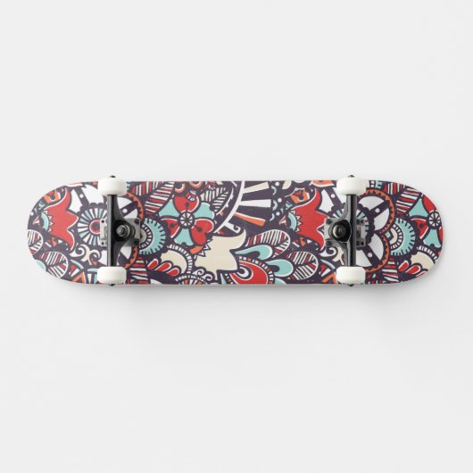 Paisley Floral Doodle Pattern Persoonlijk Skateboard (Horizontaal)