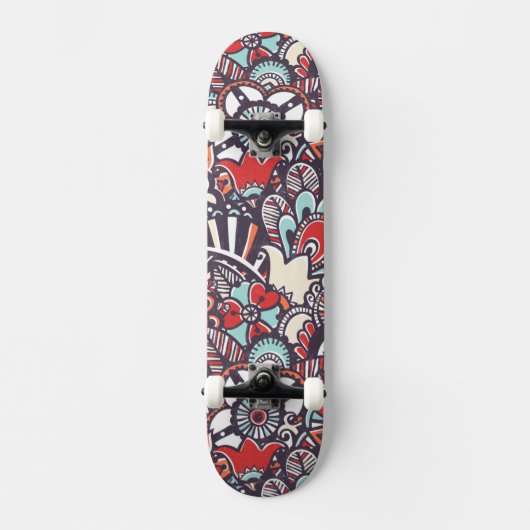 Paisley Floral Doodle Pattern Persoonlijk Skateboard (Voorkant)