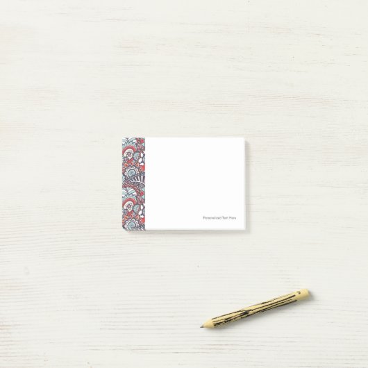 Paisley Floral Doodle Pattern Post-it® Notes (Op bureau)