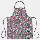 Paisley Floral Doodle Pattern Schort (Voorkant)