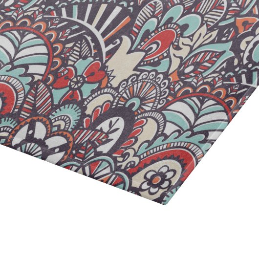 Paisley Floral Doodle Pattern Snijplank (Hoek)
