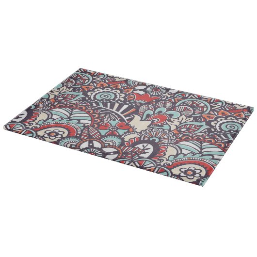Paisley Floral Doodle Pattern Snijplank (Hoek)
