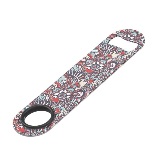 Paisley Floral Doodle Pattern Speed Flessenopener (Voorkant Gekanteld)