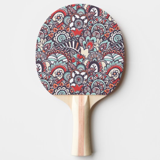 Paisley Floral Doodle Pattern Tafeltennisbatje (Voorkant)
