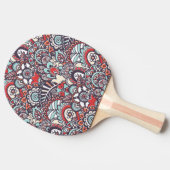 Paisley Floral Doodle Pattern Tafeltennisbatje (Zijkant)