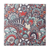 Paisley Floral Doodle Pattern Tegeltje (Voorkant)