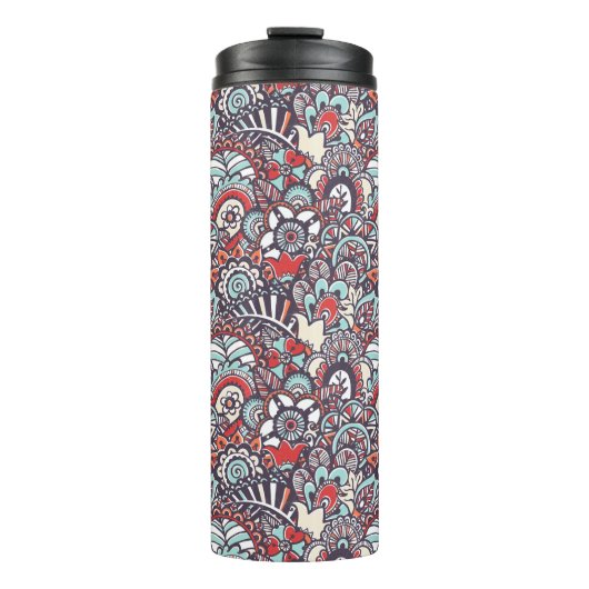 Paisley Floral Doodle Pattern Thermosbeker (Voorkant)