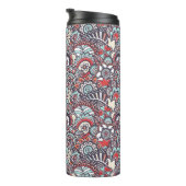 Paisley Floral Doodle Pattern Thermosbeker (Geroteerd rechts)