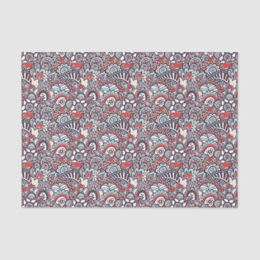Paisley Floral Doodle Pattern Tissuepapier (Voorkant)