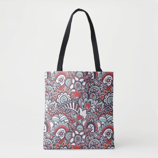 Paisley Floral Doodle Pattern Tote Bag (Voorkant)