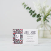 Paisley Floral Doodle Pattern Visitekaartje (Staand voorkant)