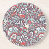 Paisley Floral Doodle Pattern Zandsteen Onderzetter (Voorkant)