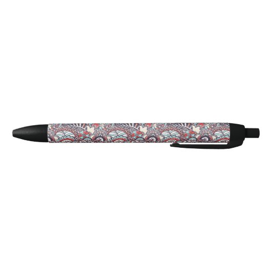 Paisley Floral Doodle Pattern Zwarte Inkt Pen (Bodem)