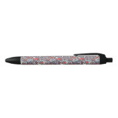 Paisley Floral Doodle Pattern Zwarte Inkt Pen (Bovenkant)