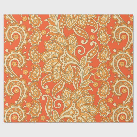 Paisley Floral etnisch naadloos Patroon. Arabic Or Cadeaupapier (Vlak)