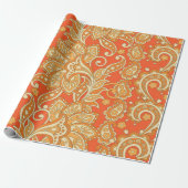 Paisley Floral etnisch naadloos Patroon. Arabic Or Cadeaupapier (Uitgerold)