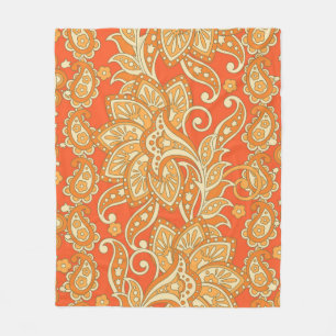 Paisley Floral etnisch naadloos Patroon. Arabic Or Fleece Deken