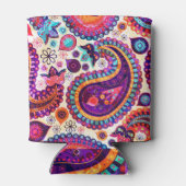 Paisley Floral Indisch naadloos Ornament Blikjeskoeler (Achterkant)