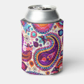 Paisley Floral Indisch naadloos Ornament Blikjeskoeler (Blikje Achterkant)