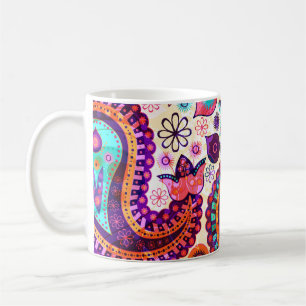 Paisley Floral Indisch naadloos Ornament Koffiemok