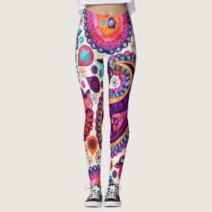 Paisley Floral Indisch naadloos Ornament Leggings