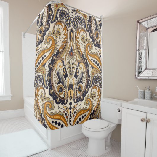 Paisley Floral: kleurrijk naadloos design Douchegordijn (In situ)
