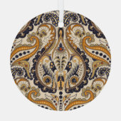 Paisley Floral: kleurrijk naadloos design Glas Ornament (Achterkant)