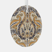Paisley Floral: kleurrijk naadloos design Glas Ornament (Voorkant Rechts)