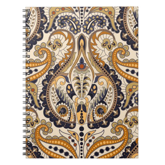 Paisley Floral: kleurrijk naadloos design Notitieboek (Voorkant)