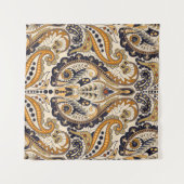 Paisley Floral: kleurrijk naadloos design Wandkleed (Voorkant (horizontaal))