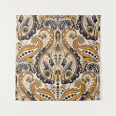 Paisley Floral: kleurrijk naadloos design Wandkleed (Voorkant)