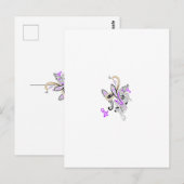 Paisley Floral Motif – Boho White Purple Orange Briefkaart (Voorkant / Achterkant)