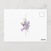 Paisley Floral Motif – Boho White Purple Orange Briefkaart (Achterkant)