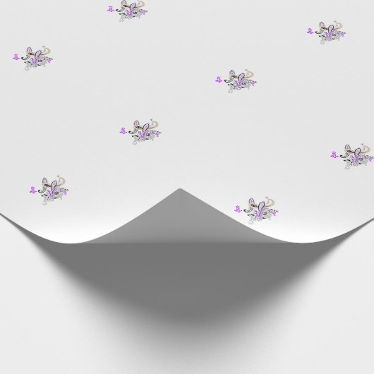 Paisley Floral Motif – Boho White Purple Orange  Cadeaupapier (Hoek)