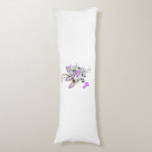 Paisley Floral Motif – Boho White Purple Orange  Lichaamskussen (Voorkant Verticaal)