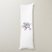 Paisley Floral Motif – Boho White Purple Orange  Lichaamskussen (Achterkant (Verticaal))