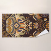 Paisley floral naadloos. Donkere achtergrond met Badhanddoek (Badhanddoek)