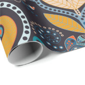 Paisley floral naadloos. Donkere achtergrond met Cadeaupapier (Rol Hoek)
