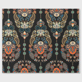 Paisley floral naadloos. Donkere achtergrond met Cadeaupapier (Vlak)