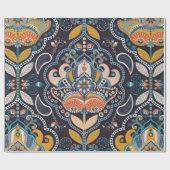 Paisley floral naadloos. Donkere achtergrond met Cadeaupapier (Vlak)